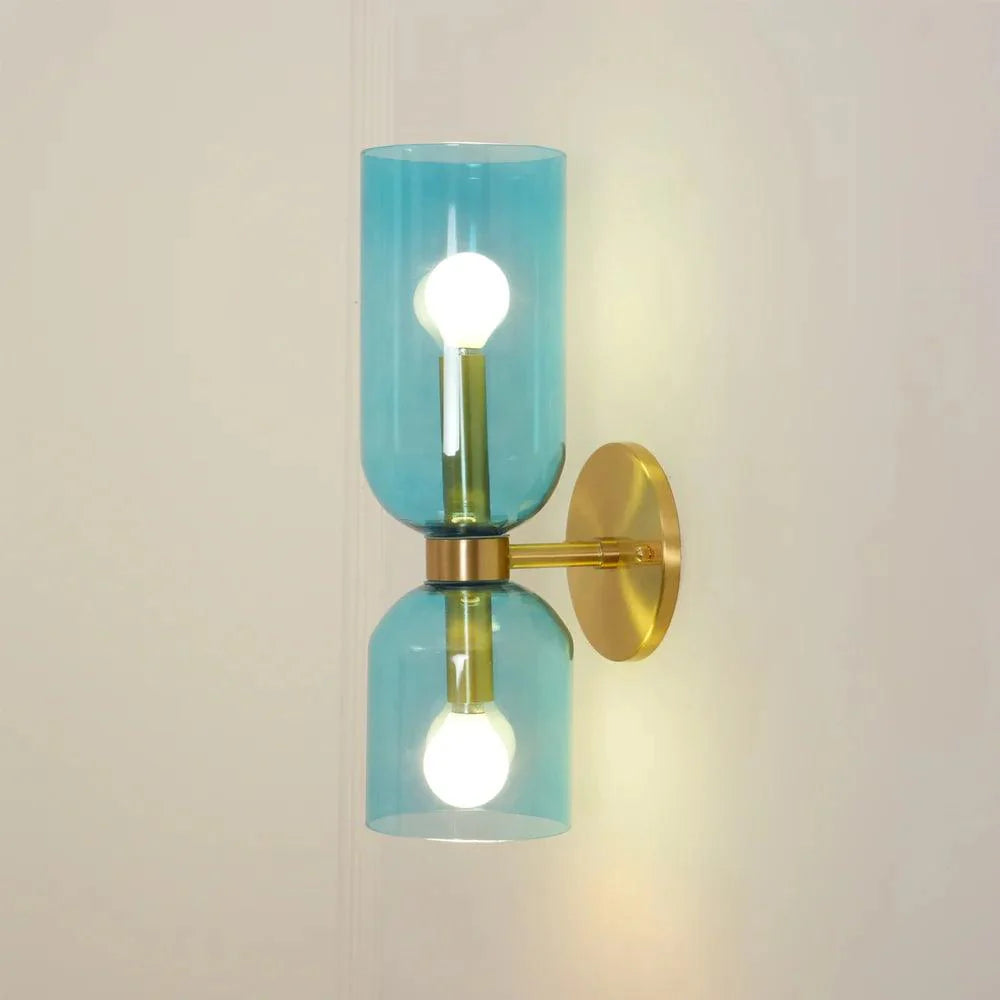 Modern Iron & Glass Double-Light Fixture for Hallway Bedroom Entryway Ambient Lighting Dimmable E14 Socket 14 in Height 6 in Depth | Thomler