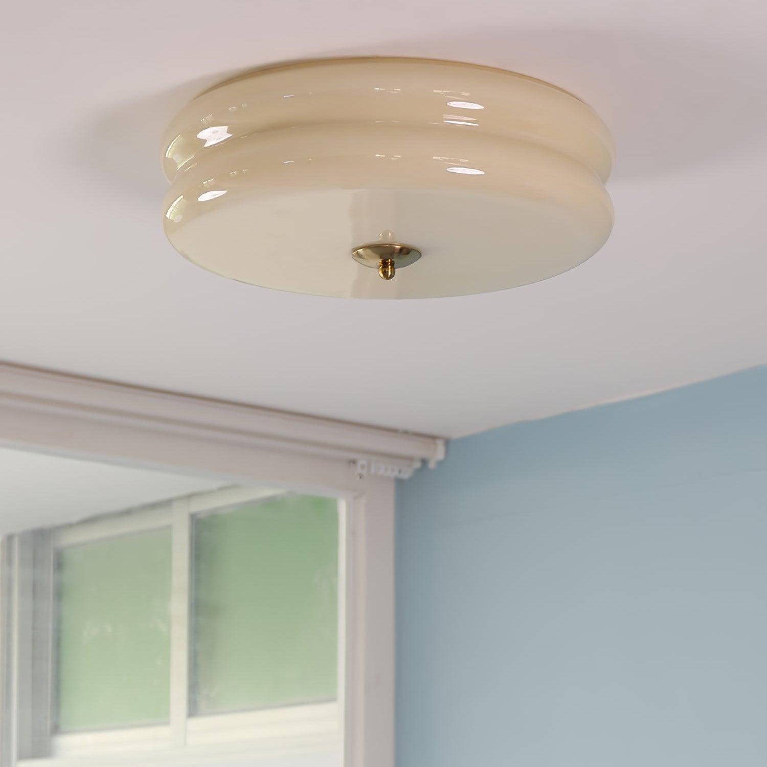 Ceiling Light Glass Metal 32.0 cm Warm LED Living Room Art Deco Flush Mount Hallway Lighting | Thomler