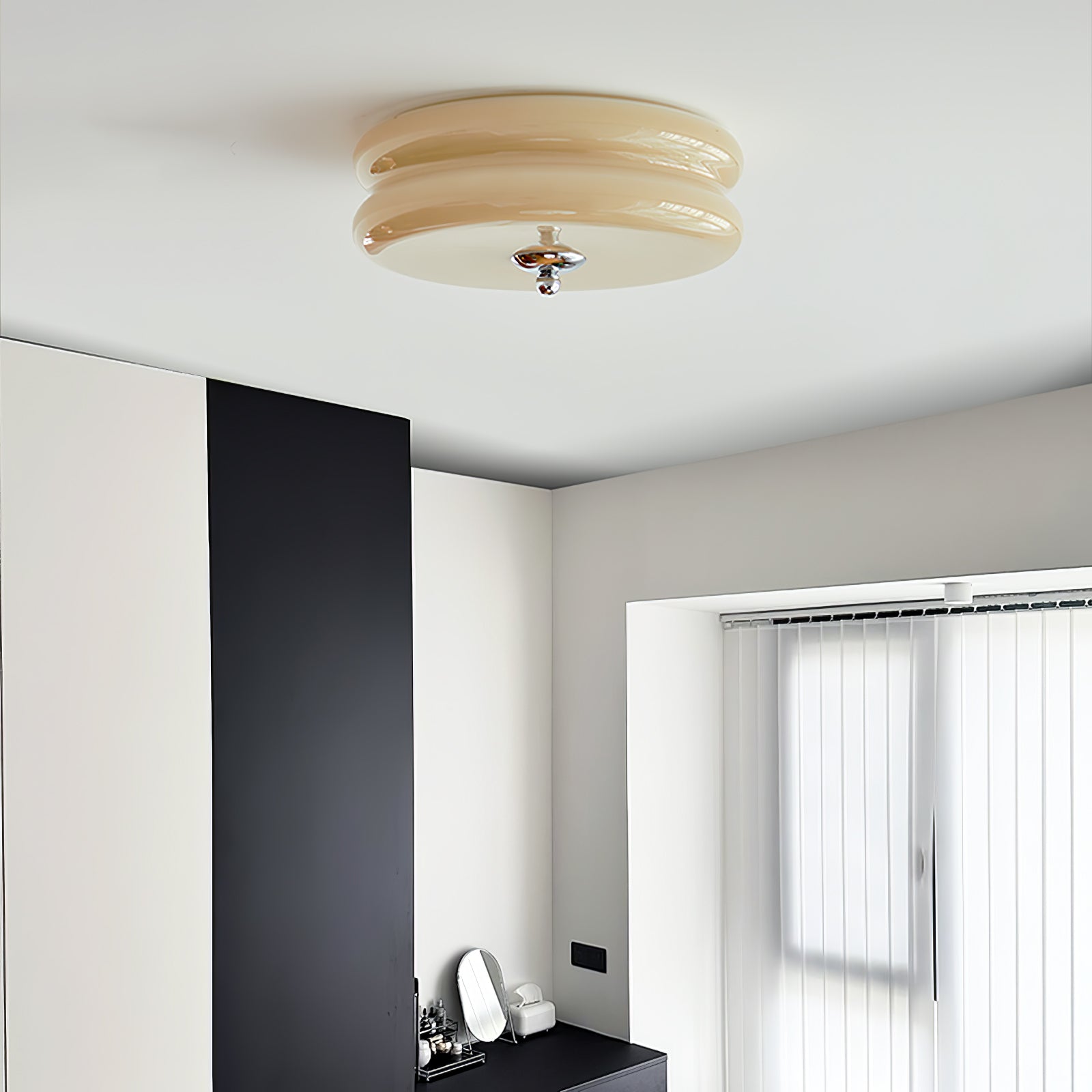 Ceiling Light Glass Metal 32.0 cm Warm LED Living Room Art Deco Flush Mount Hallway Lighting | Thomler