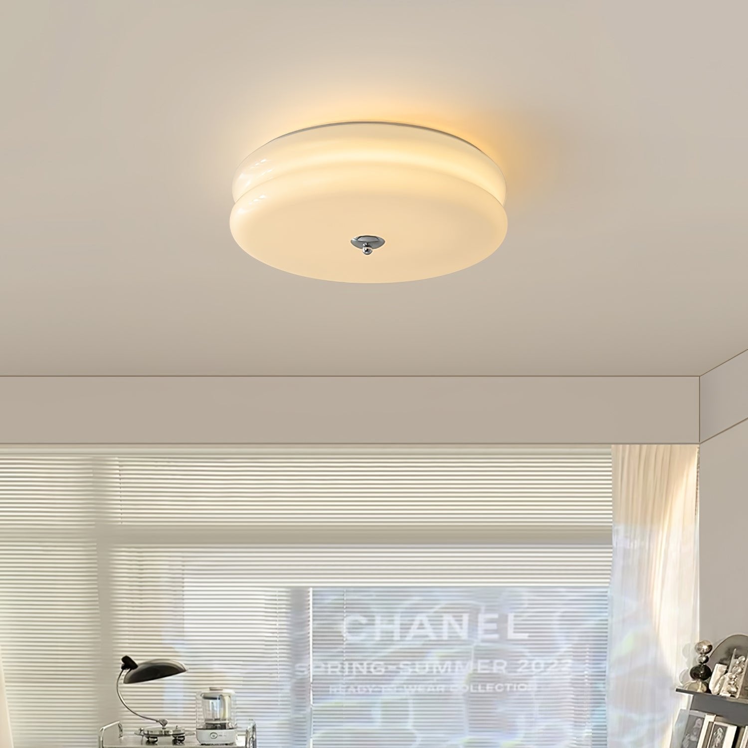 Ceiling Light Glass Metal 32.0 cm Warm LED Living Room Art Deco Flush Mount Hallway Lighting | Thomler
