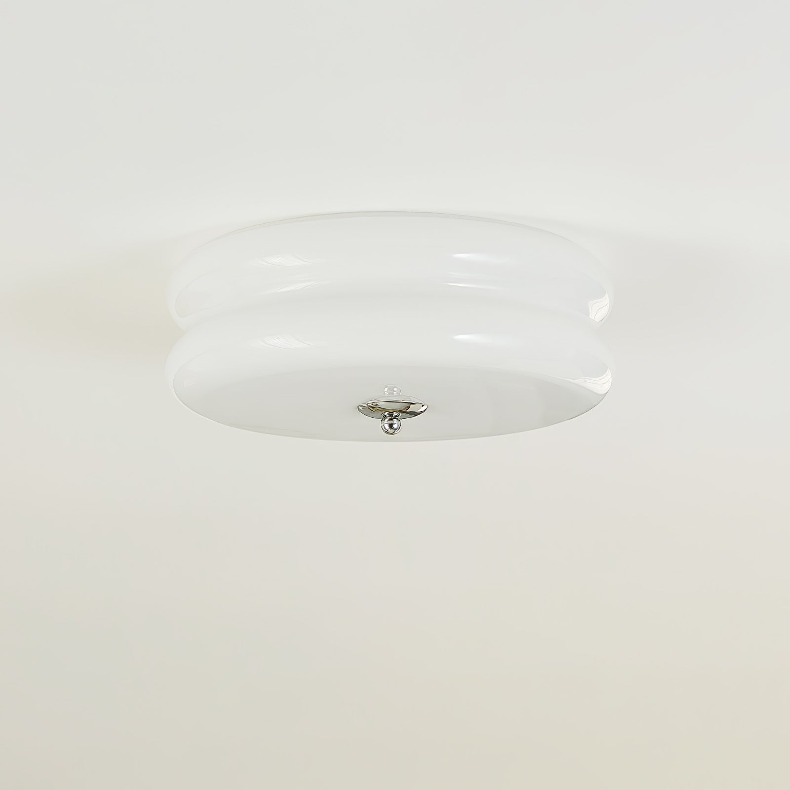 Art Deco Vintage Ceiling Lamp 12.6 in White Glass Indoor Lighting Gold Chrome Finish | Thomler