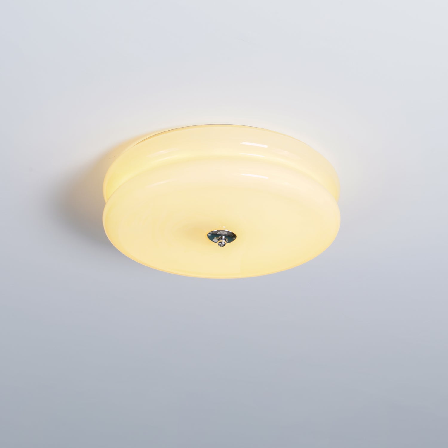 Art Deco Vintage Ceiling Lamp 12.6 in White Glass Indoor Lighting Gold Chrome Finish | Thomler