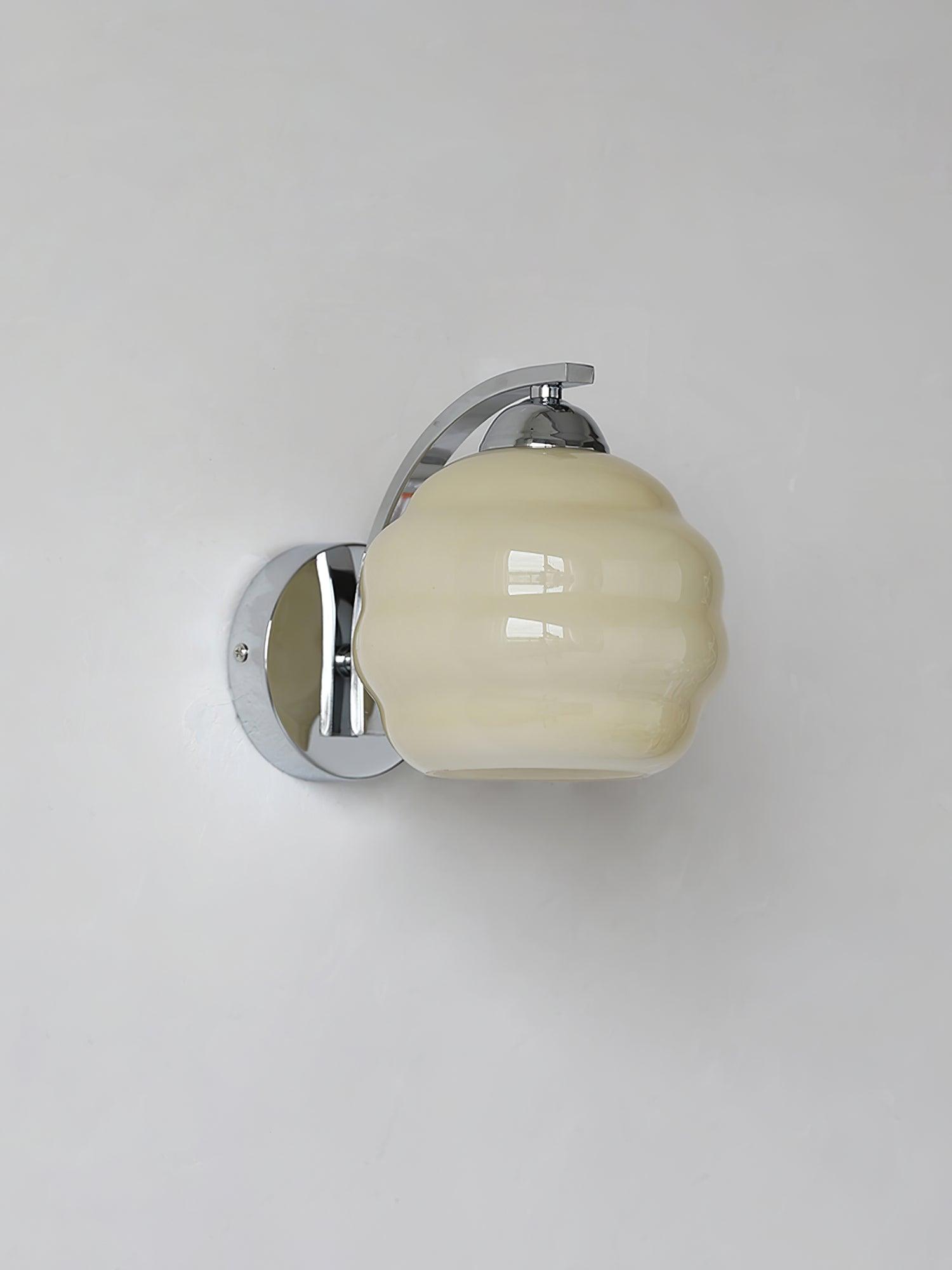 Metal Wall Sconce 5.9 in White Glass Indoor Lighting Vintage Bedroom Living Room Decor | Thomler