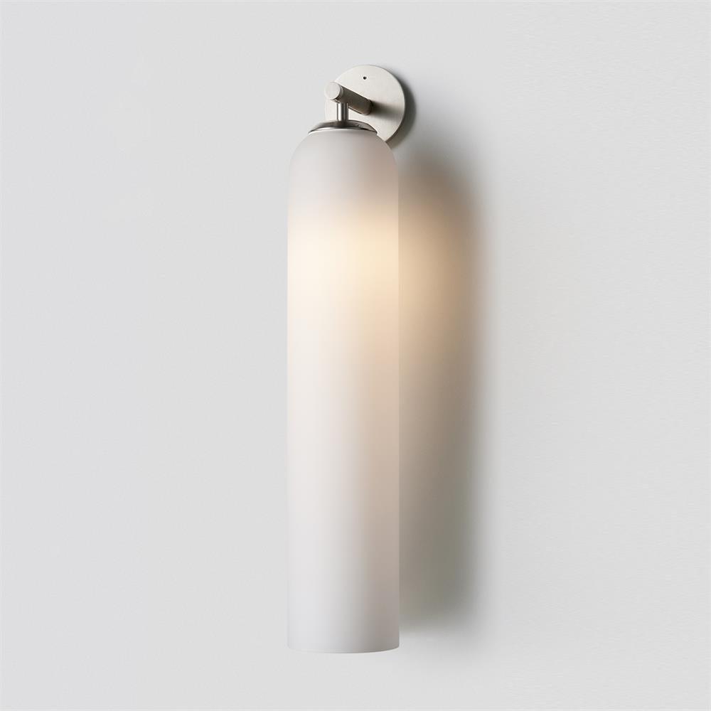 Art Glass Sconce 18.9 in Cylindrical Wall Light Frosted White for Bedroom Hallway Living Room Ambience Decorative Lighting Fixture | Thomler