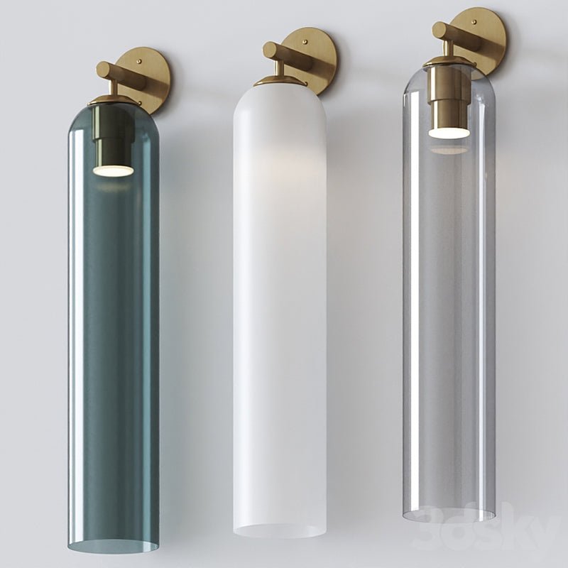 Art Glass Sconce 18.9 in Cylindrical Wall Light Frosted White for Bedroom Hallway Living Room Ambience Decorative Lighting Fixture | Thomler