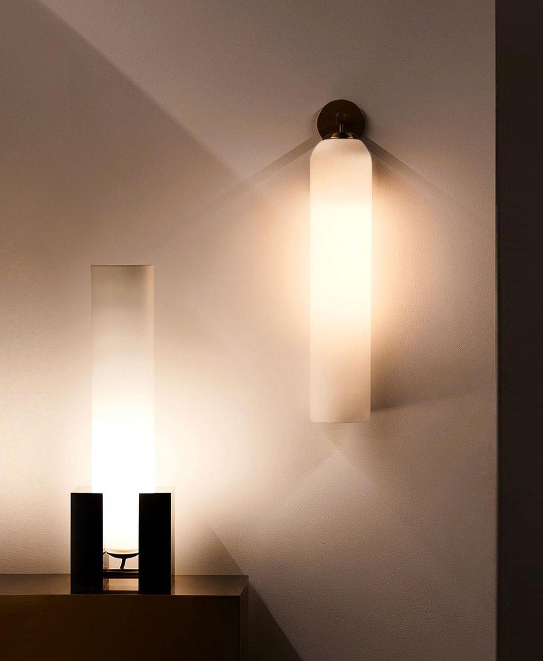 Art Glass Sconce 18.9 in Cylindrical Wall Light Frosted White for Bedroom Hallway Living Room Ambience Decorative Lighting Fixture | Thomler