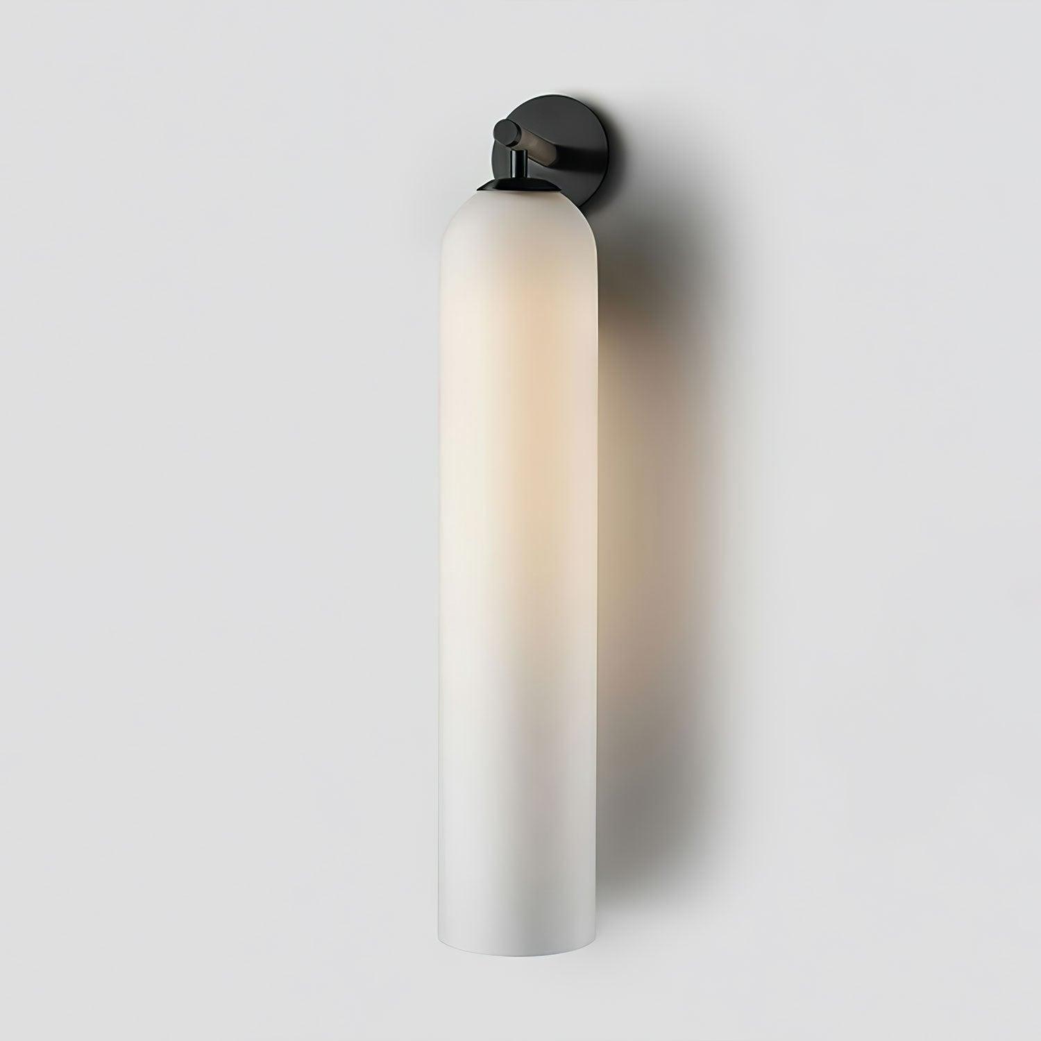 Art Glass Sconce 18.9 in Cylindrical Wall Light Frosted White for Bedroom Hallway Living Room Ambience Decorative Lighting Fixture | Thomler