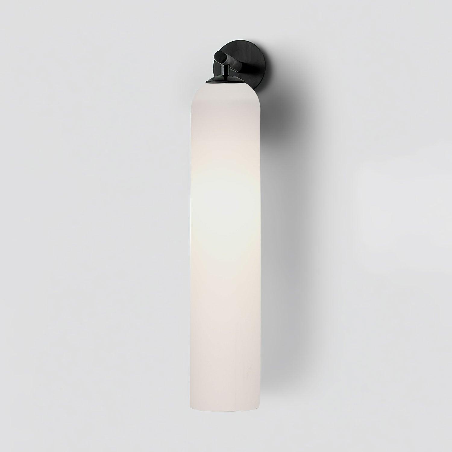 Art Glass Sconce 18.9 in Cylindrical Wall Light Frosted White for Bedroom Hallway Living Room Ambience Decorative Lighting Fixture | Thomler