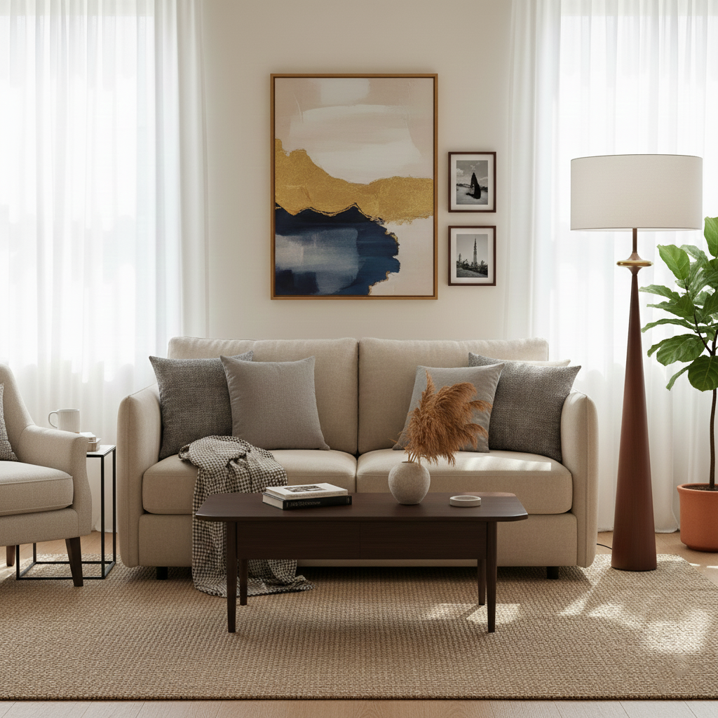 Floor Lamp Wood 65.4 in White Shade Living Room Ambient Lighting Contemporary Decor | Thomler