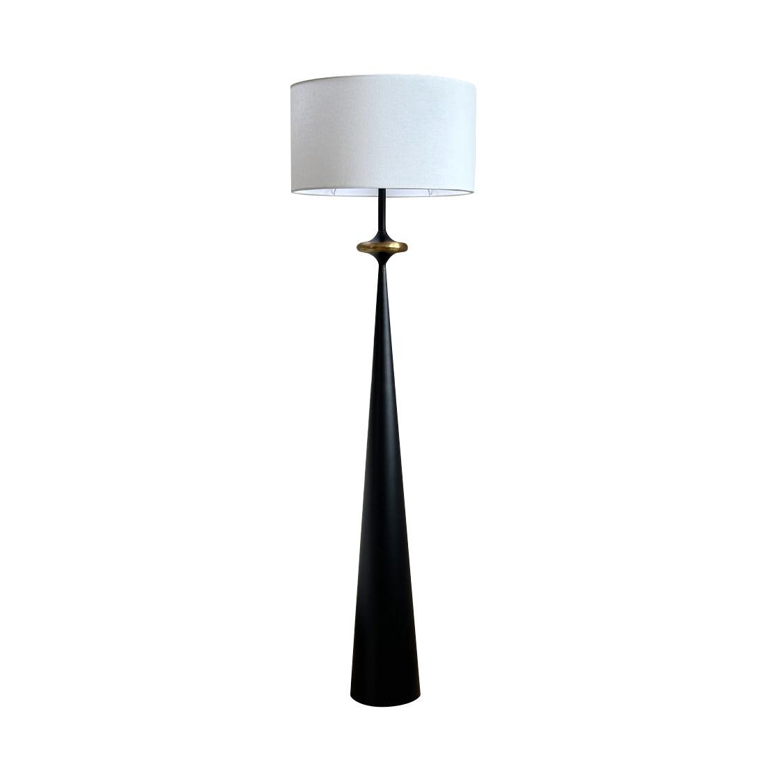 Floor Lamp Wood 65.4 in White Shade Living Room Ambient Lighting Contemporary Decor | Thomler