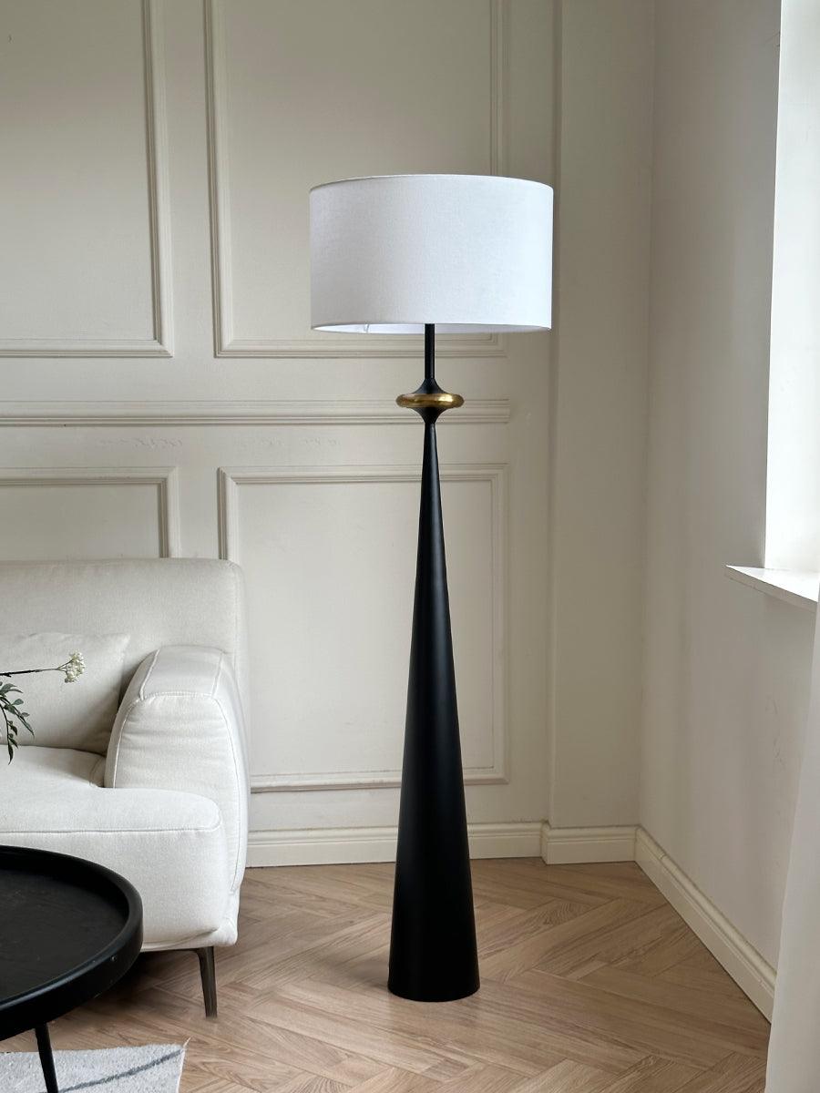 Floor Lamp Wood 65.4 in White Shade Living Room Ambient Lighting Contemporary Decor | Thomler