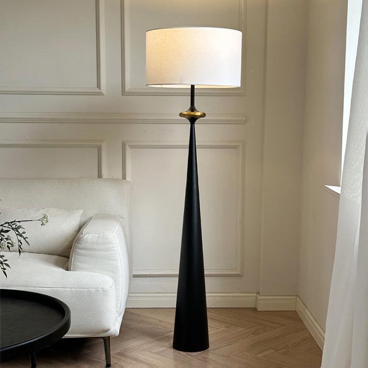 Floor Lamp Wood 65.4 in White Shade Living Room Ambient Lighting Contemporary Decor | Thomler