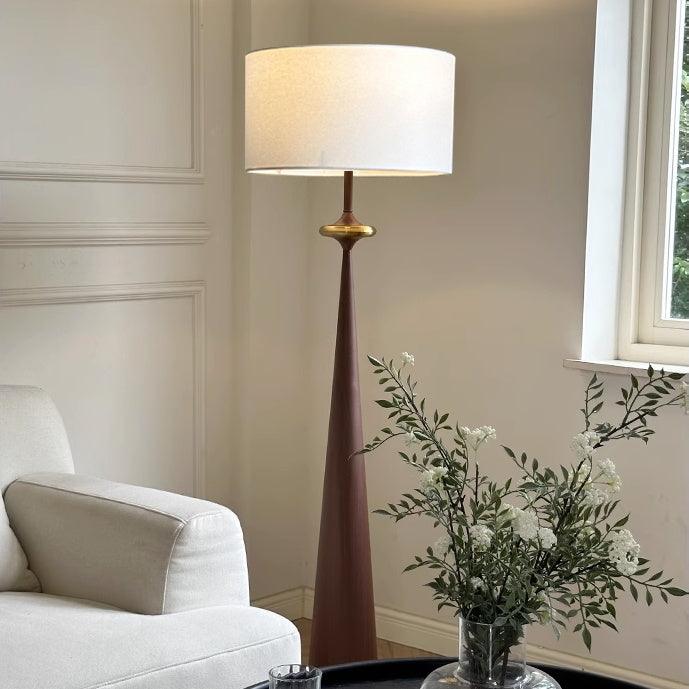 Floor Lamp Wood 65.4 in White Shade Living Room Ambient Lighting Contemporary Decor | Thomler