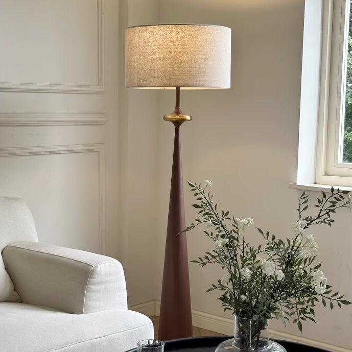 Floor Lamp Wood 65.4 in White Shade Living Room Ambient Lighting Contemporary Decor | Thomler