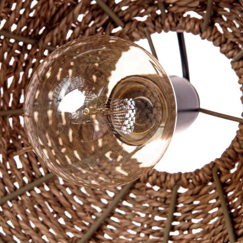 Handwoven Wicker Pendant Light with Vintage Farmhouse Design for Bedroom & Dining | Thomler