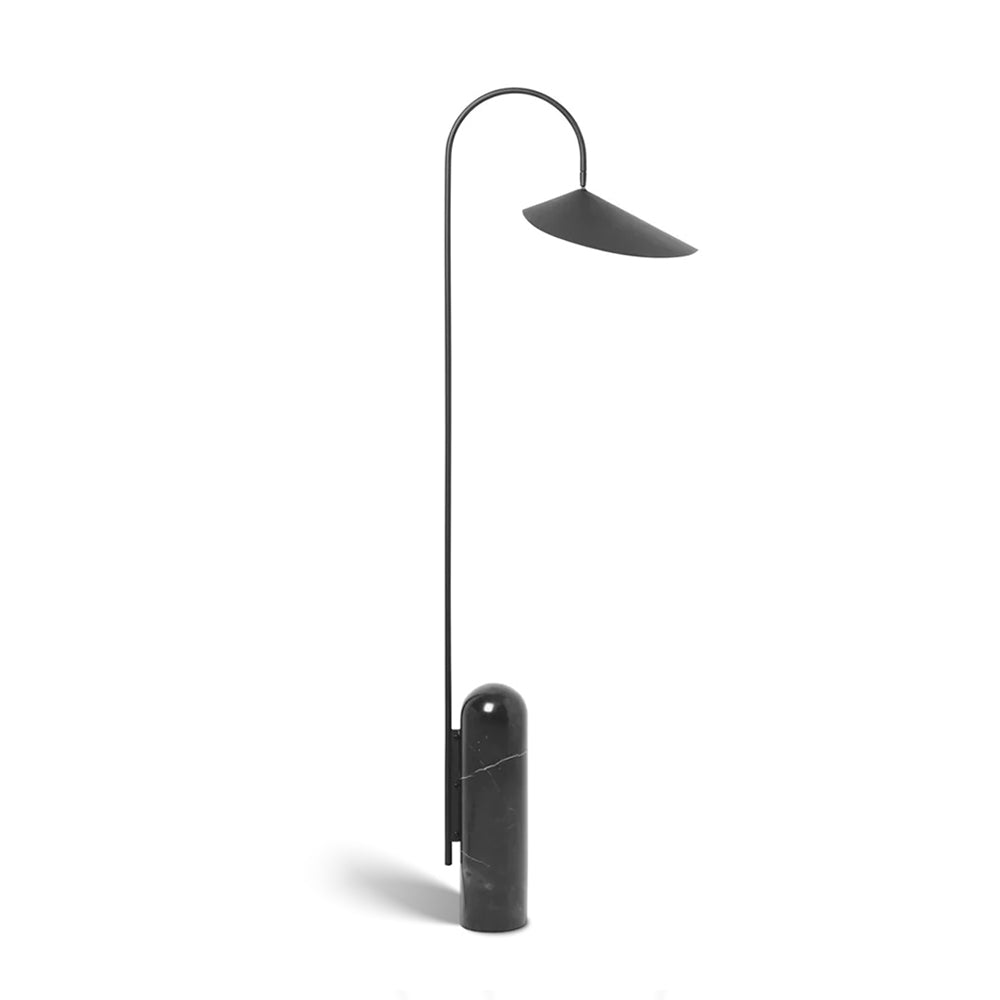 Floor Lamp Metal 53.5 in Black Marble Base Indoor LED Reading Light Living Room Bedroom Accent | Thomler