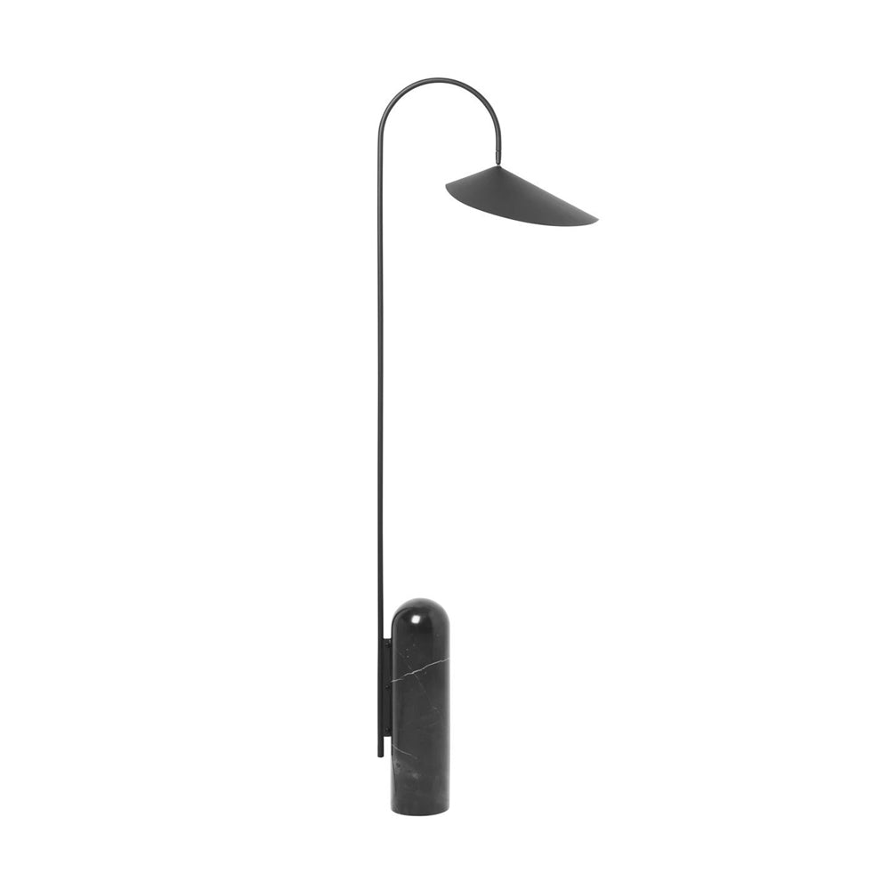 Floor Lamp Metal 53.5 in Black Marble Base Indoor LED Reading Light Living Room Bedroom Accent | Thomler