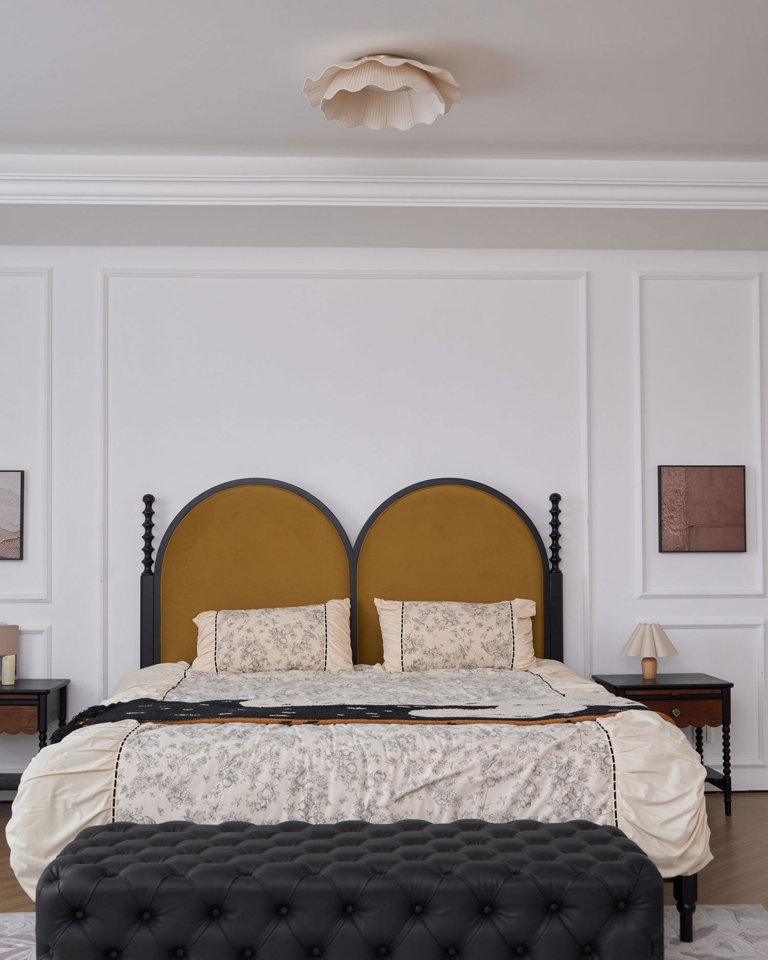 Ceiling Light Fabric Shade Integrated LED 50.0 cm Beige Bedroom Hallway Dimmable Flush Mount Indoor Lighting | Thomler