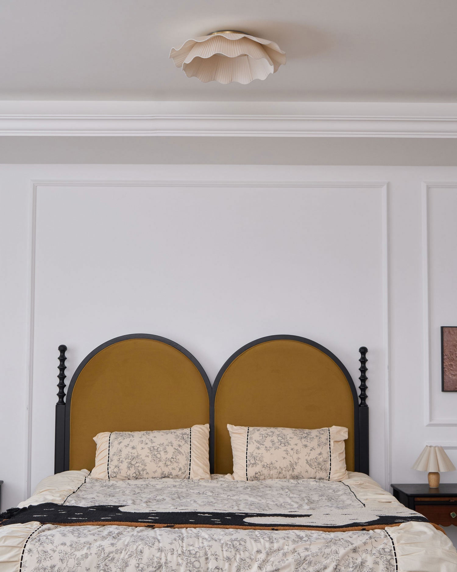 Ceiling Light Fabric Shade Integrated LED 50.0 cm Beige Bedroom Hallway Dimmable Flush Mount Indoor Lighting | Thomler