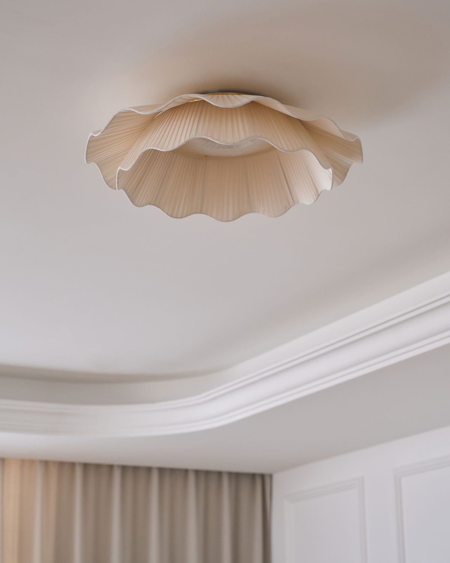 Ceiling Light Fabric Shade Integrated LED 50.0 cm Beige Bedroom Hallway Dimmable Flush Mount Indoor Lighting | Thomler