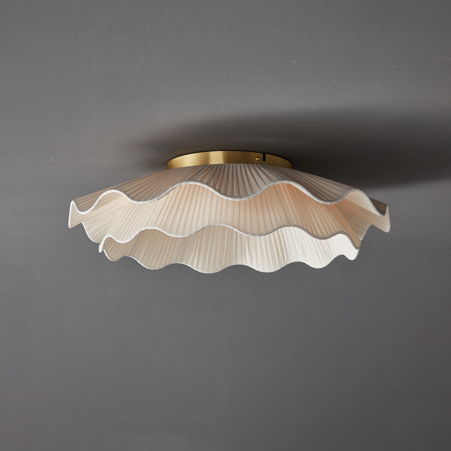 Ceiling Light Fabric Shade Integrated LED 50.0 cm Beige Bedroom Hallway Dimmable Flush Mount Indoor Lighting | Thomler