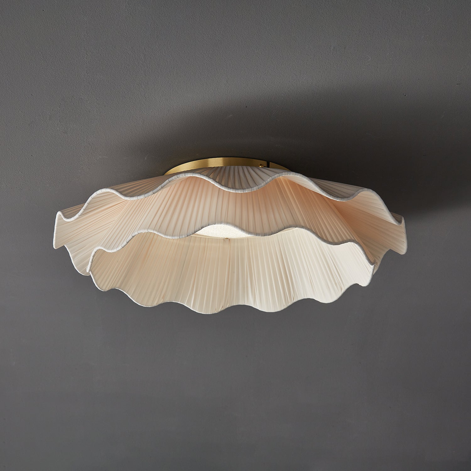 Ceiling Light Fabric Shade Integrated LED 50.0 cm Beige Bedroom Hallway Dimmable Flush Mount Indoor Lighting | Thomler