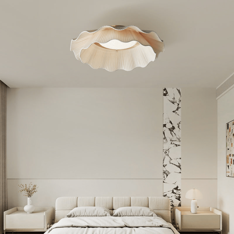 Ceiling Light Fabric Shade Integrated LED 50.0 cm Beige Bedroom Hallway Dimmable Flush Mount Indoor Lighting | Thomler