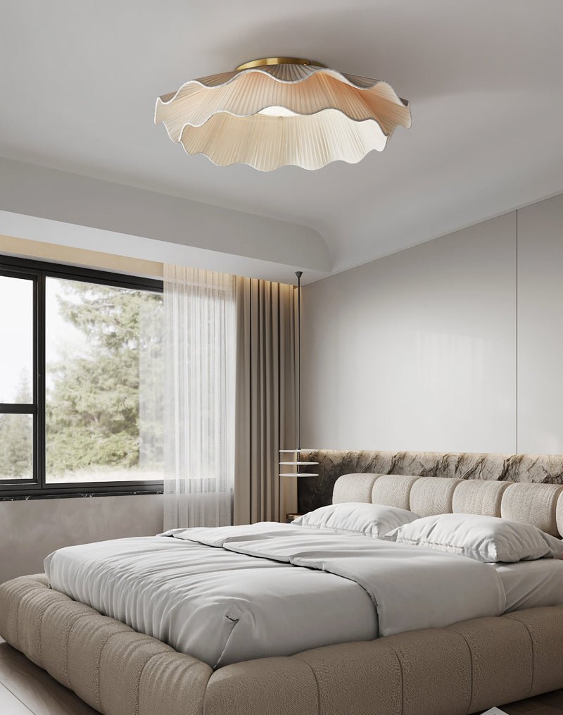 Ceiling Light Fabric Shade Integrated LED 50.0 cm Beige Bedroom Hallway Dimmable Flush Mount Indoor Lighting | Thomler