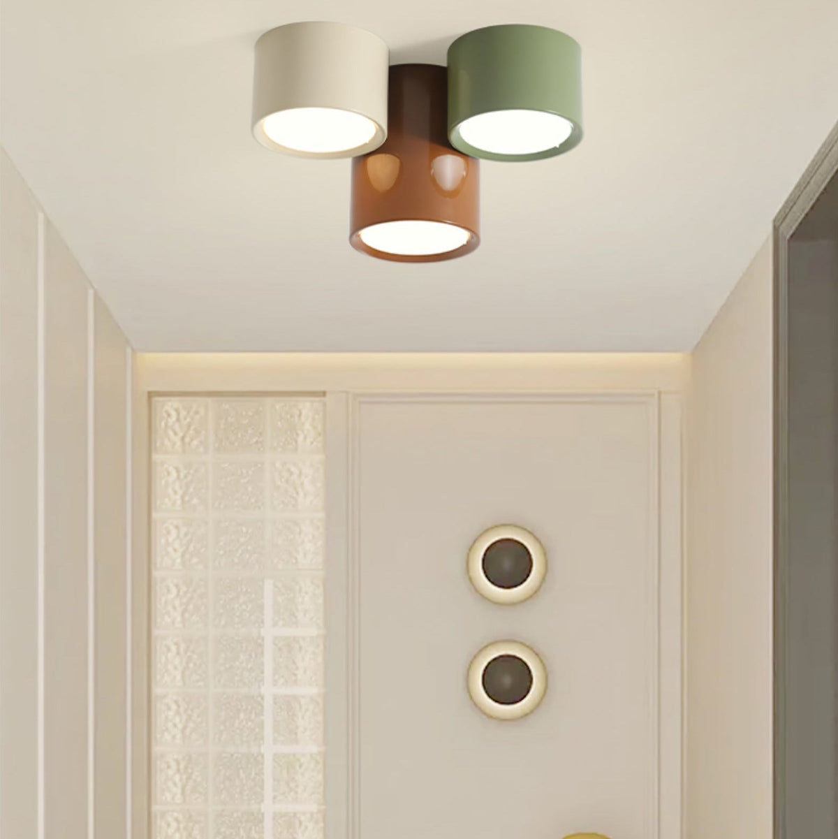 Minimalist Flush Mount LED Ceiling Light with Colorful Acrylic Shade for Bedroom, Hallway & Kids' Room | Thomler