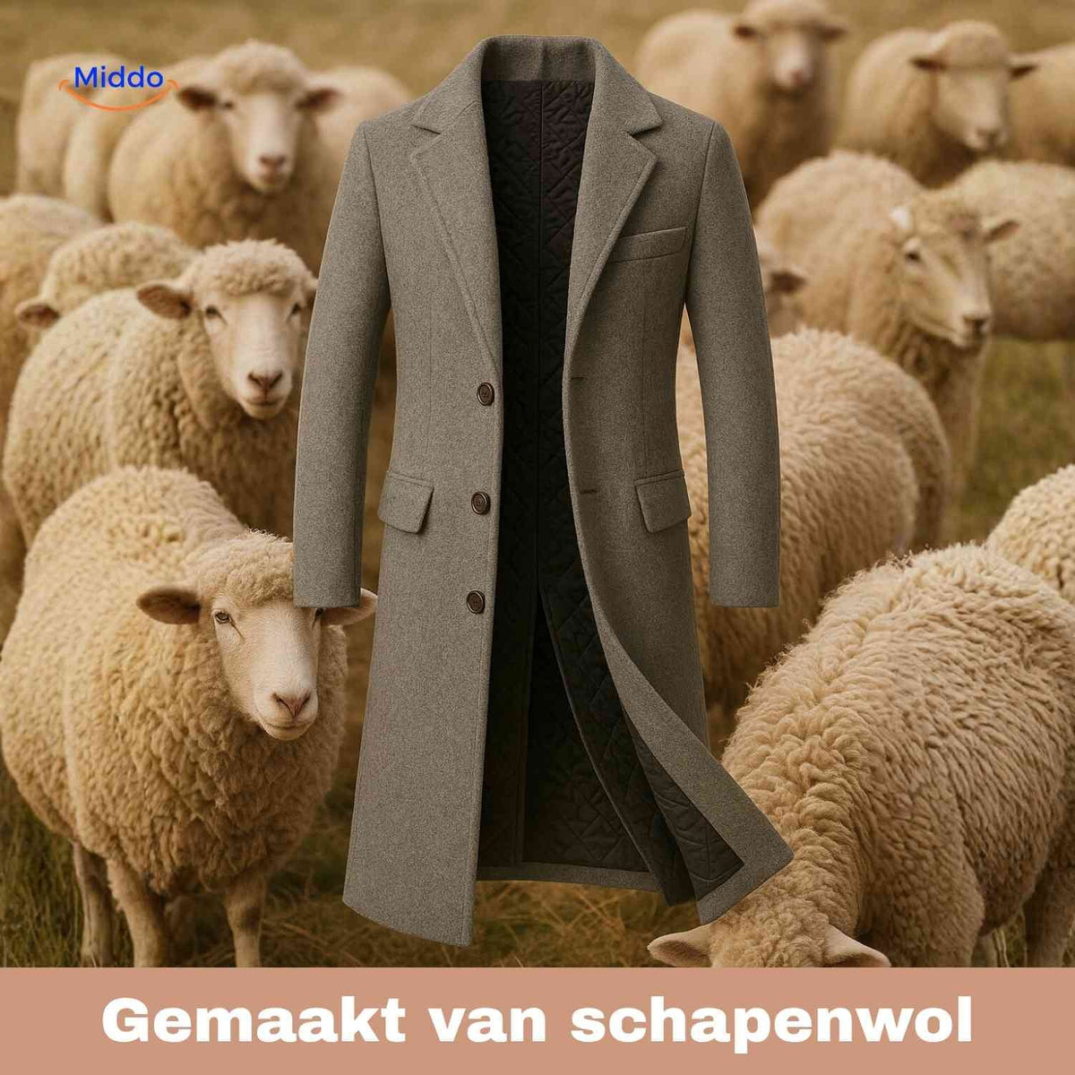 Men's Knee-Length Wool Overcoat – Classic British Heritage Styling for Fall & Winter | Thomler