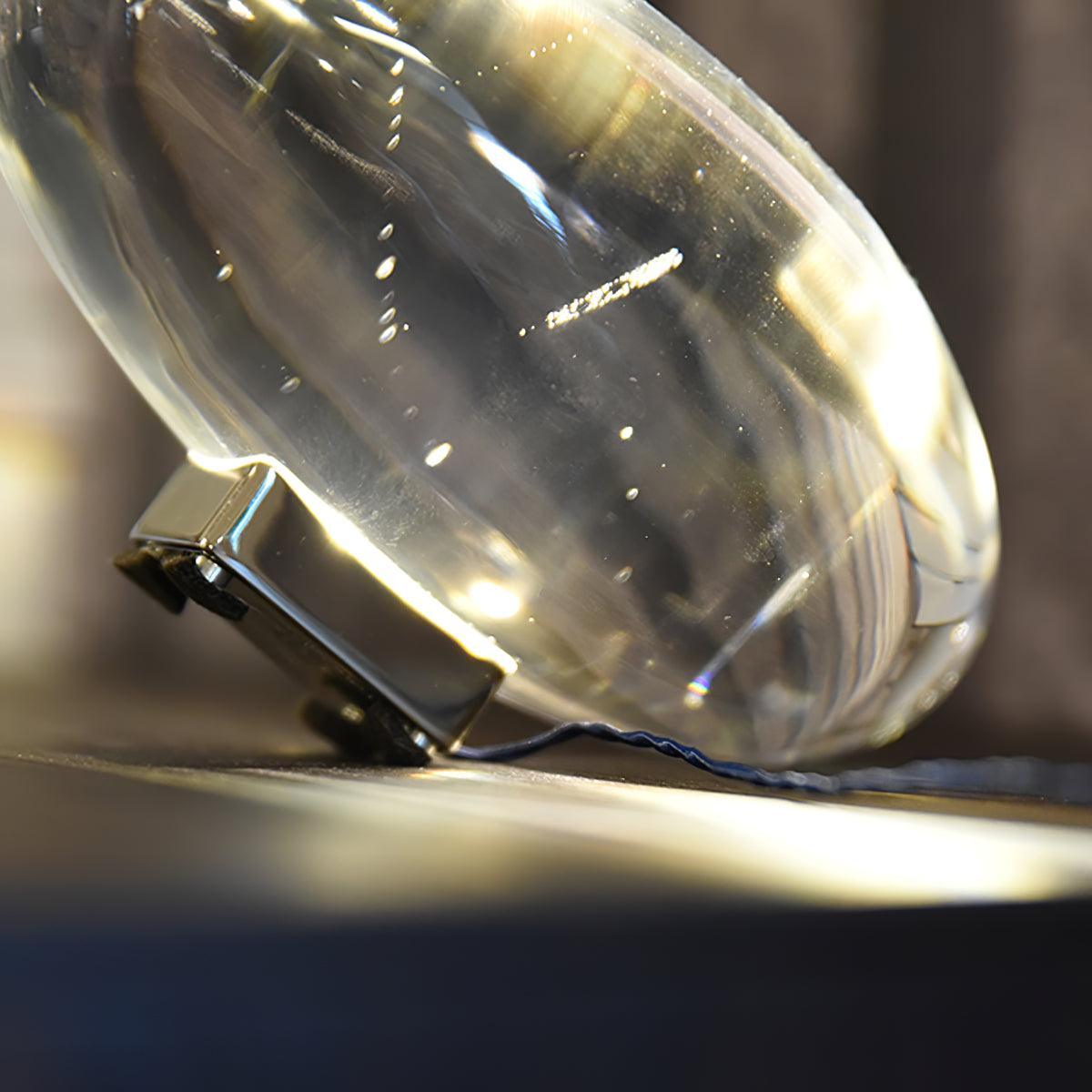 Atman Glass Oval Table Lamp 6.3 in x 3.1 in Chrome Indoor Accent Lighting Warm Neutral Cool | Thomler