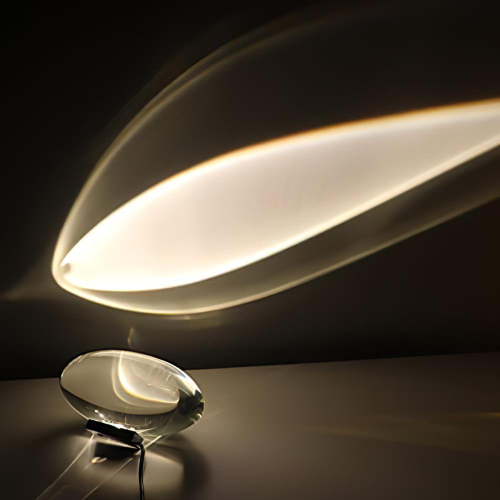 Atman Glass Oval Table Lamp 6.3 in x 3.1 in Chrome Indoor Accent Lighting Warm Neutral Cool | Thomler
