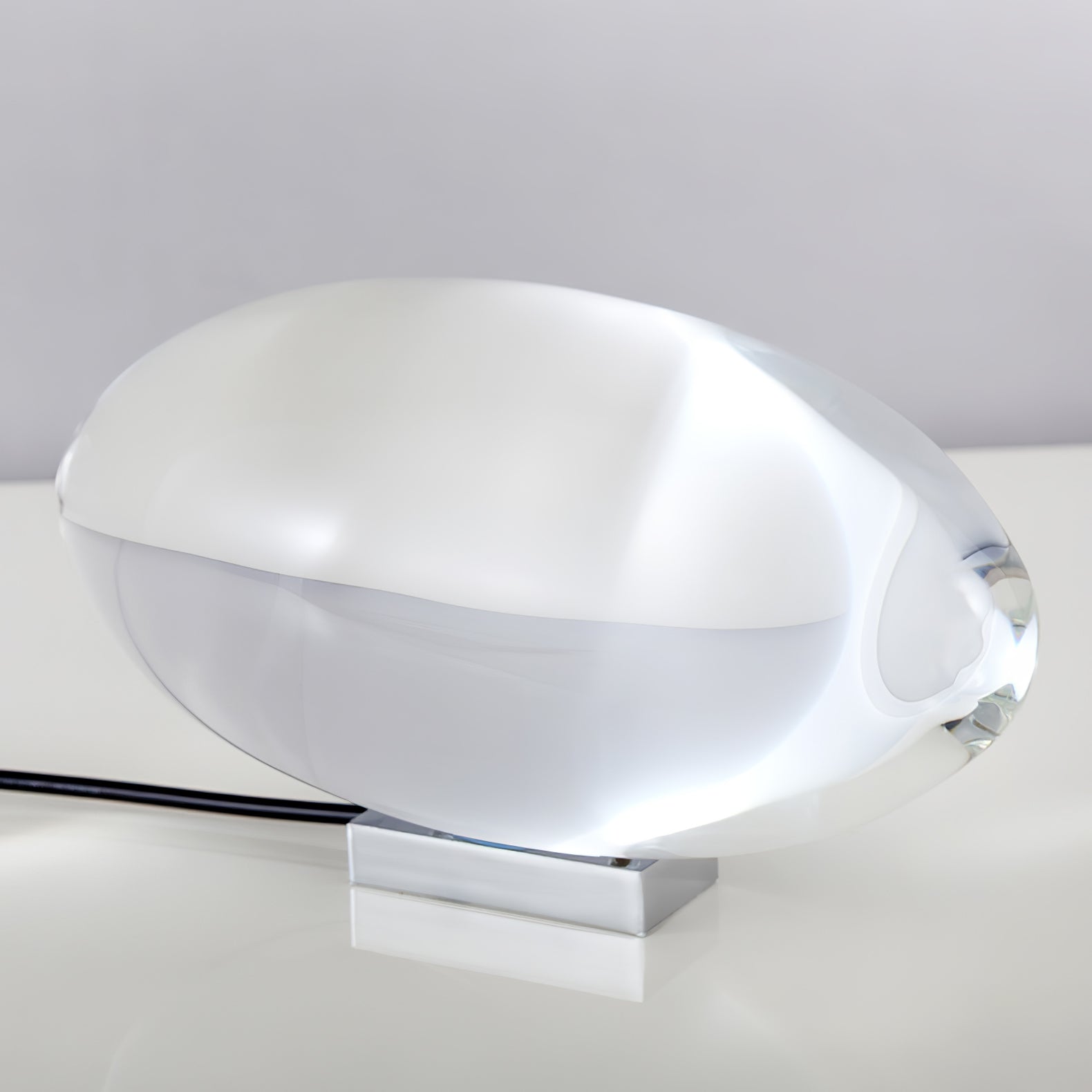 Table Lamp Crystal Glass Chrome Indoor Mood Lighting Bedroom Side Table LED Ambient Light Modern Decor | Thomler
