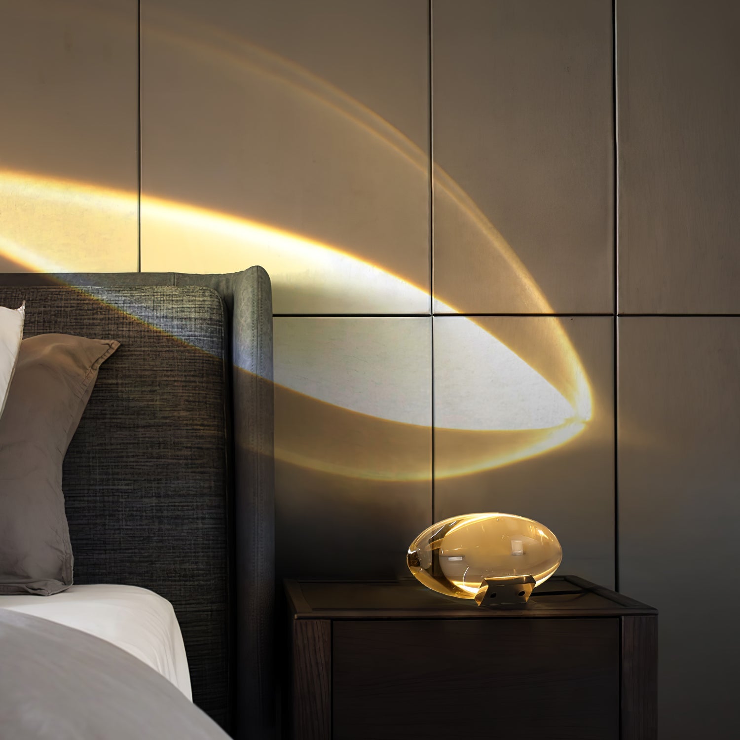 Atman Glass Oval Table Lamp 6.3 in x 3.1 in Chrome Indoor Accent Lighting Warm Neutral Cool | Thomler
