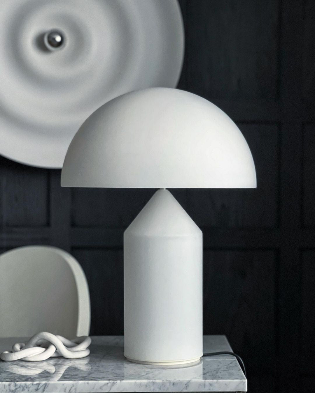 Geometric Table Lamp 13.8 in Metal Modern Bedroom Living Room Ambient Light Sculptural Design | Thomler