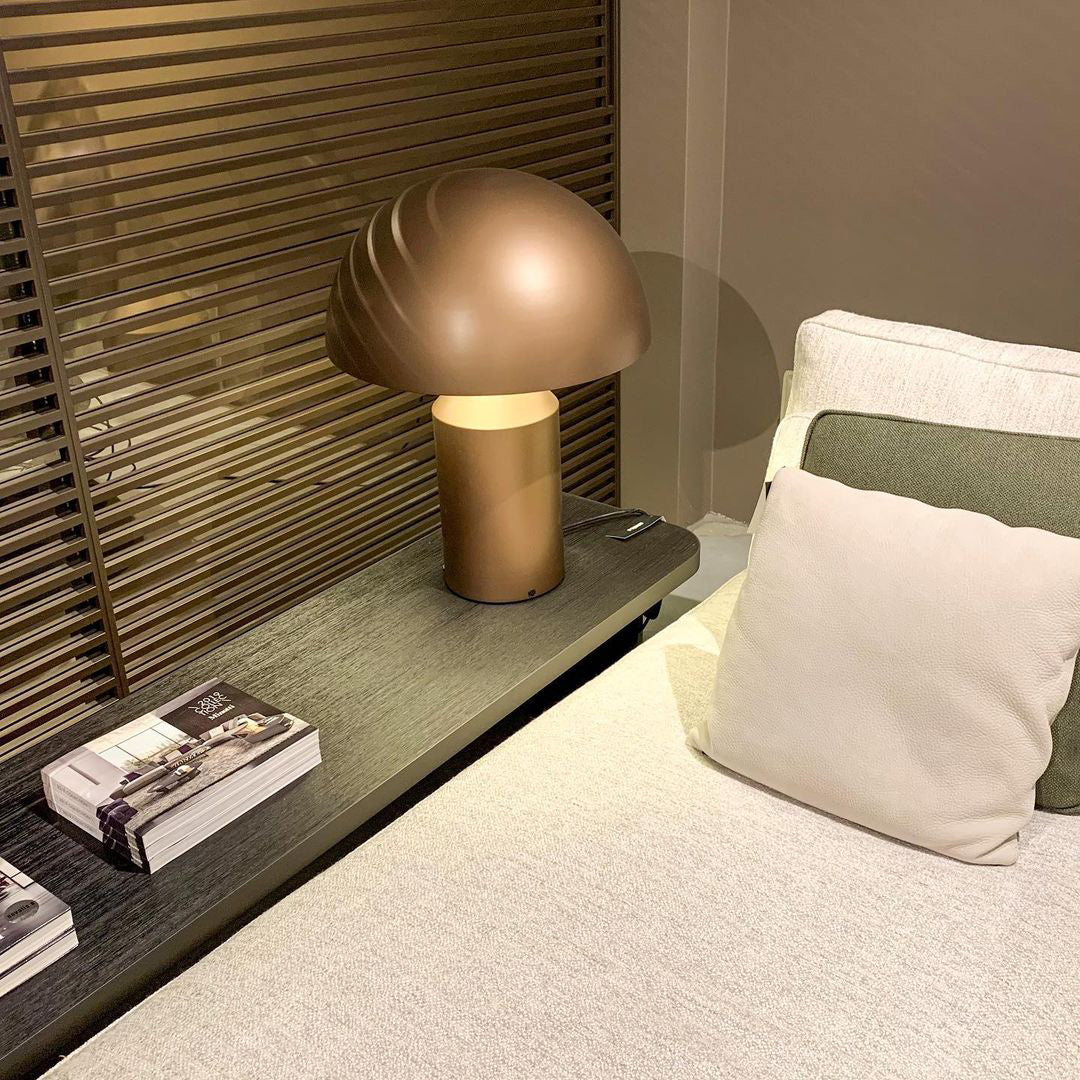 Geometric Table Lamp 13.8 in Metal Modern Bedroom Living Room Ambient Light Sculptural Design | Thomler