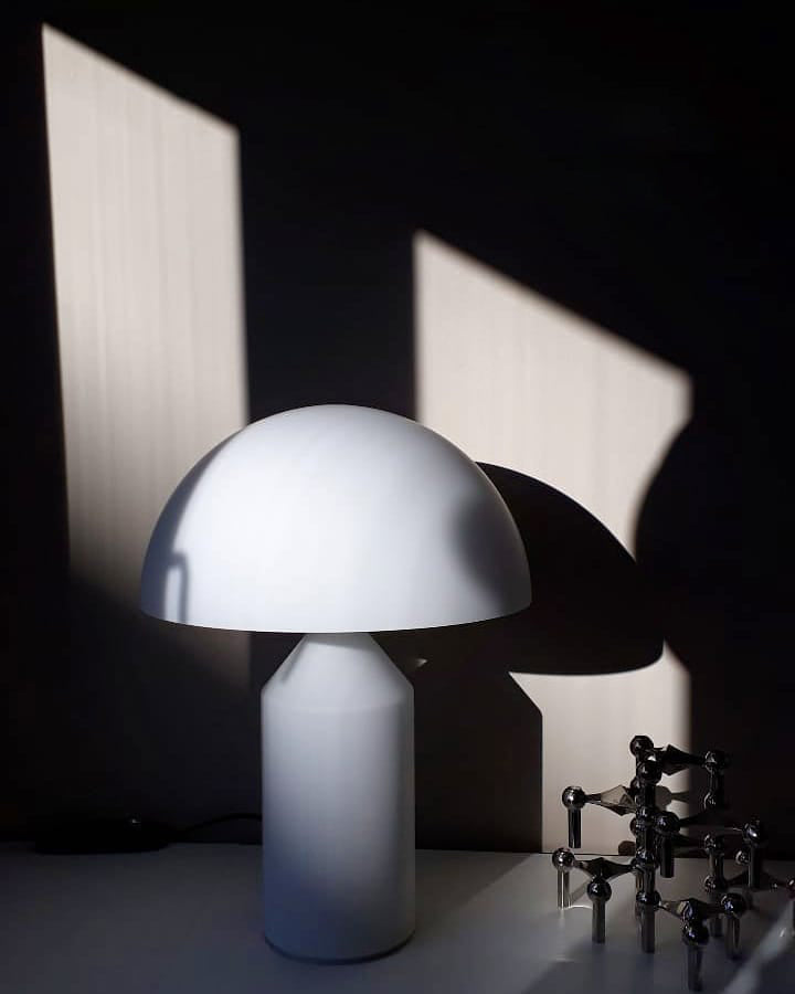 Geometric Table Lamp 13.8 in Metal Modern Bedroom Living Room Ambient Light Sculptural Design | Thomler