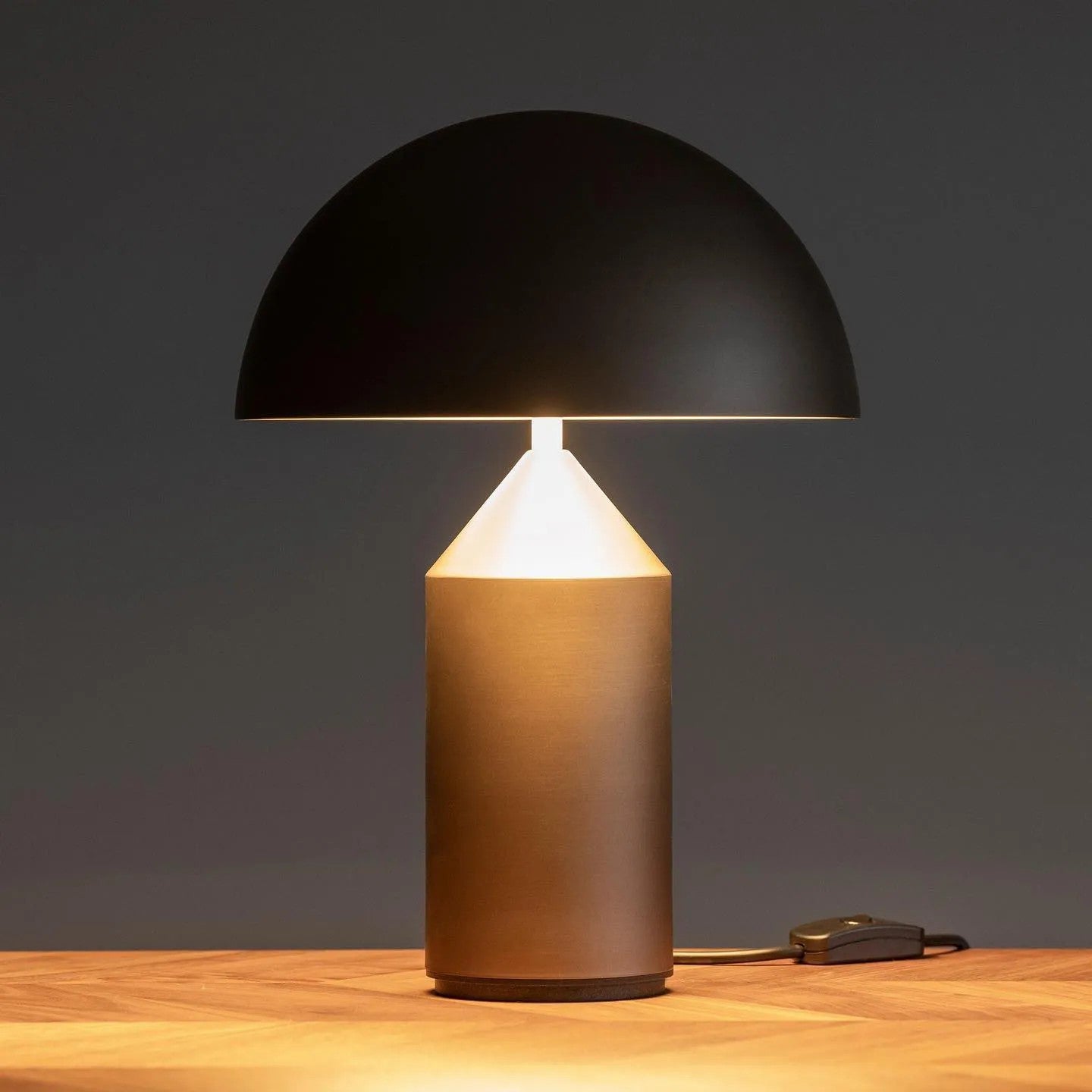 Geometric Table Lamp 13.8 in Metal Modern Bedroom Living Room Ambient Light Sculptural Design | Thomler