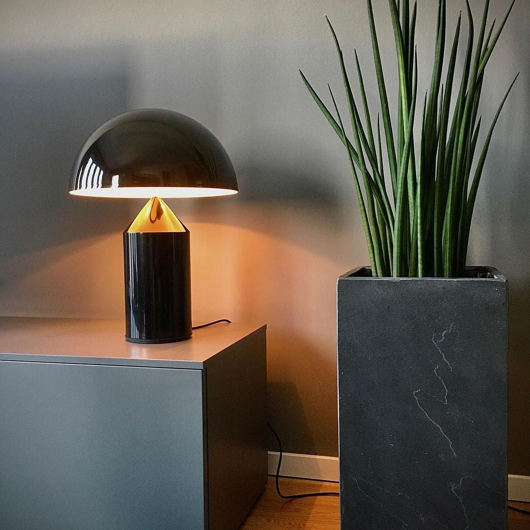 Geometric Table Lamp 13.8 in Metal Modern Bedroom Living Room Ambient Light Sculptural Design | Thomler