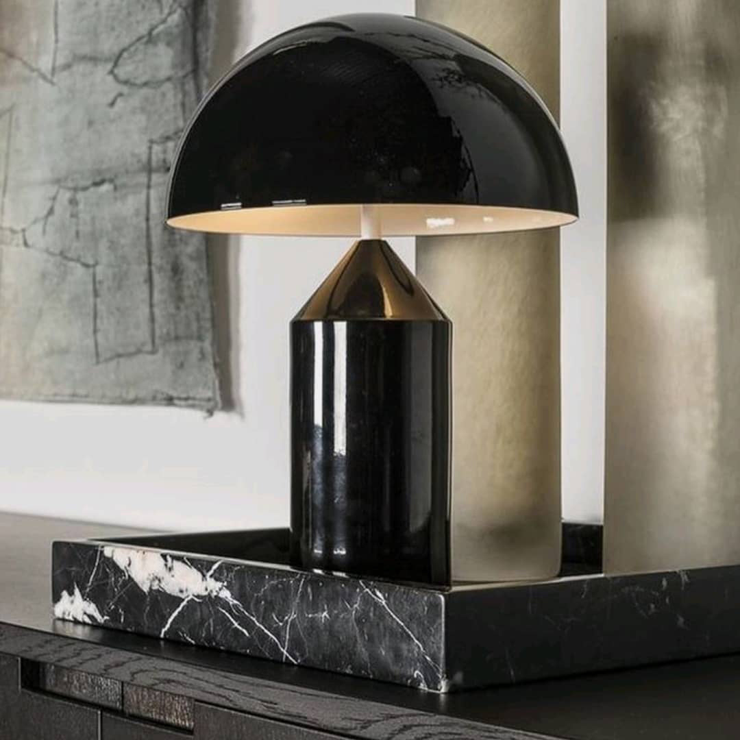 Geometric Table Lamp 13.8 in Metal Modern Bedroom Living Room Ambient Light Sculptural Design | Thomler