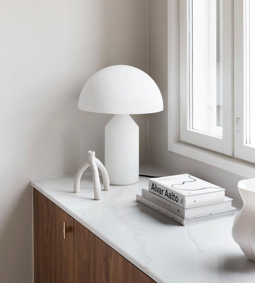 Geometric Table Lamp 13.8 in Metal Modern Bedroom Living Room Ambient Light Sculptural Design | Thomler