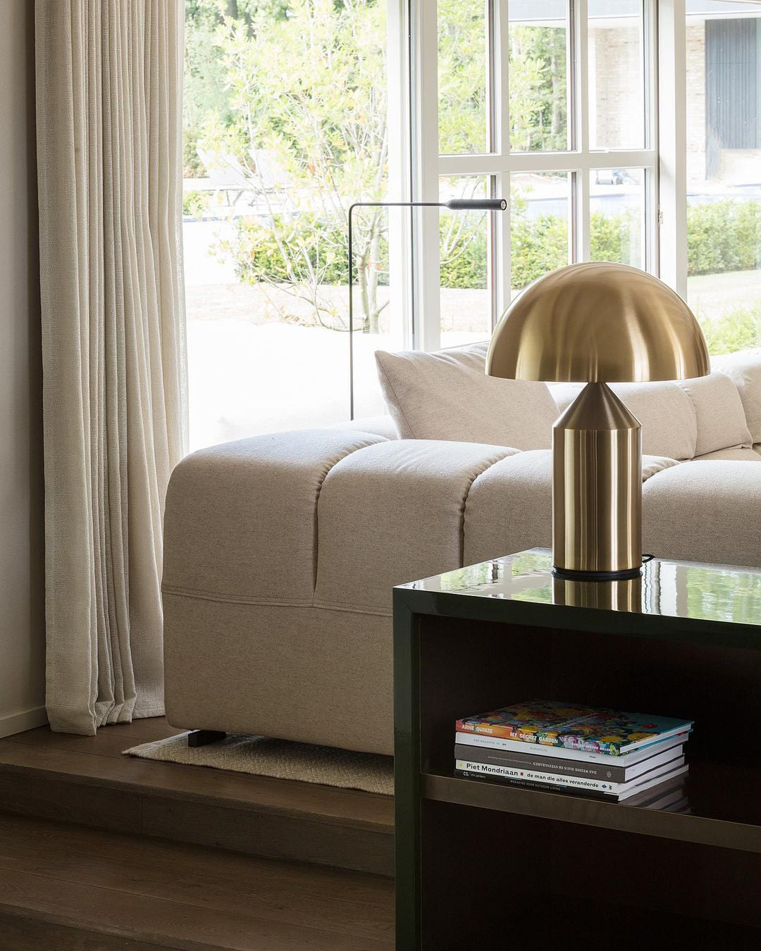Geometric Table Lamp 13.8 in Metal Modern Bedroom Living Room Ambient Light Sculptural Design | Thomler
