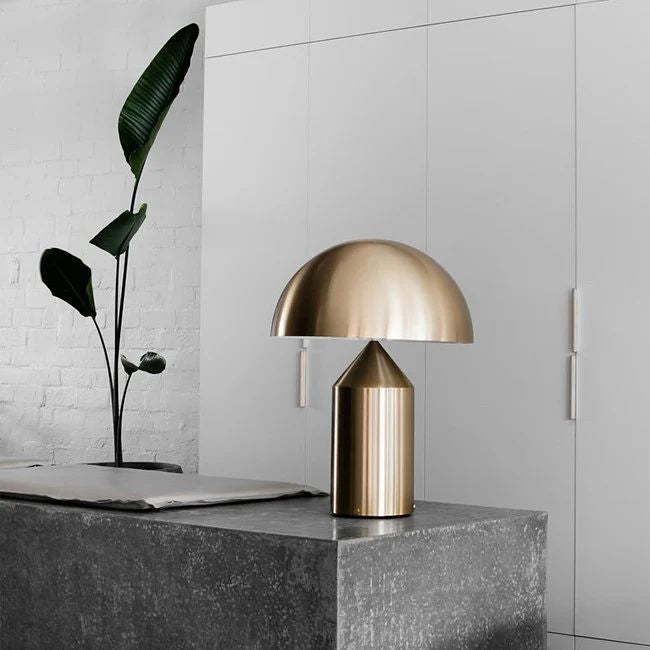 Geometric Table Lamp 13.8 in Metal Modern Bedroom Living Room Ambient Light Sculptural Design | Thomler