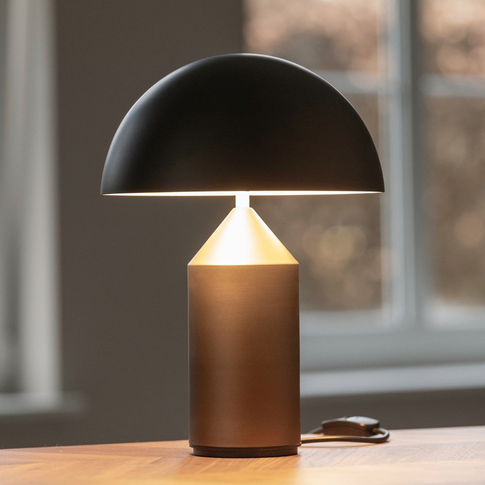 Geometric Table Lamp 13.8 in Metal Modern Bedroom Living Room Ambient Light Sculptural Design | Thomler