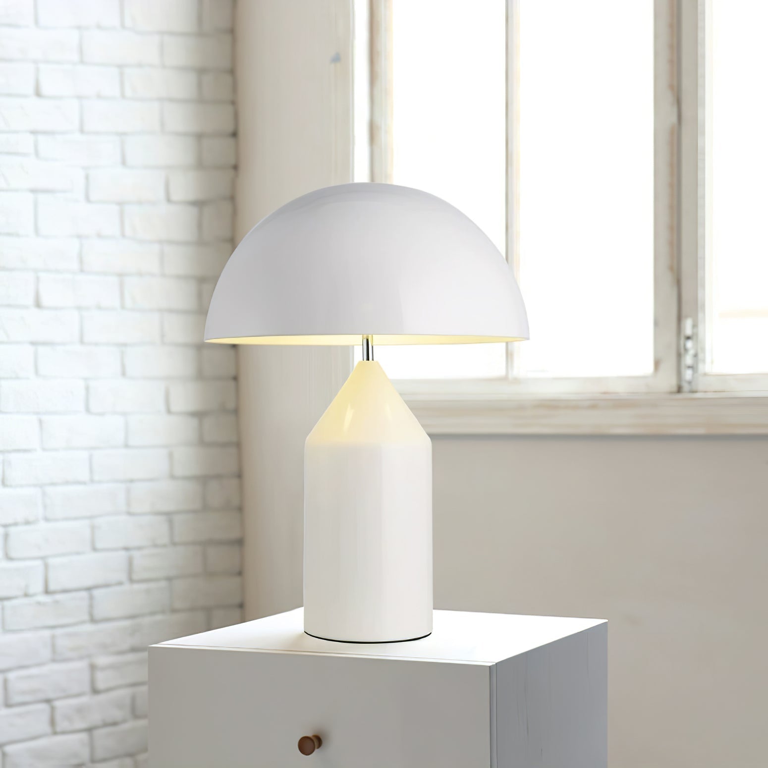 Geometric Table Lamp 13.8 in Metal Modern Bedroom Living Room Ambient Light Sculptural Design | Thomler