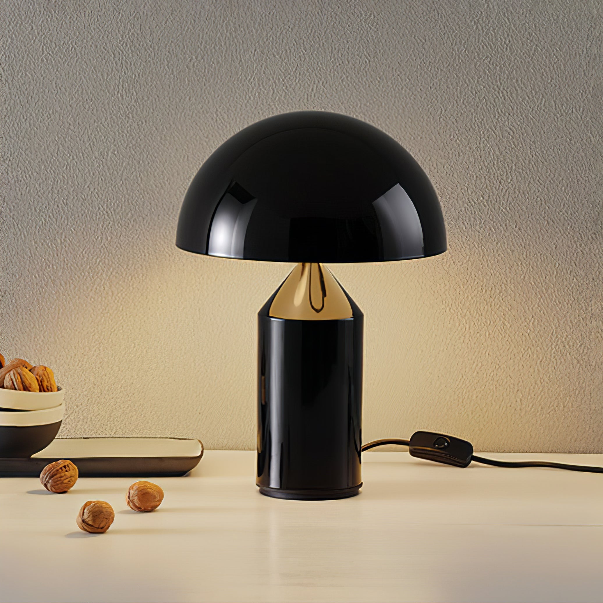 Geometric Table Lamp 13.8 in Metal Modern Bedroom Living Room Ambient Light Sculptural Design | Thomler