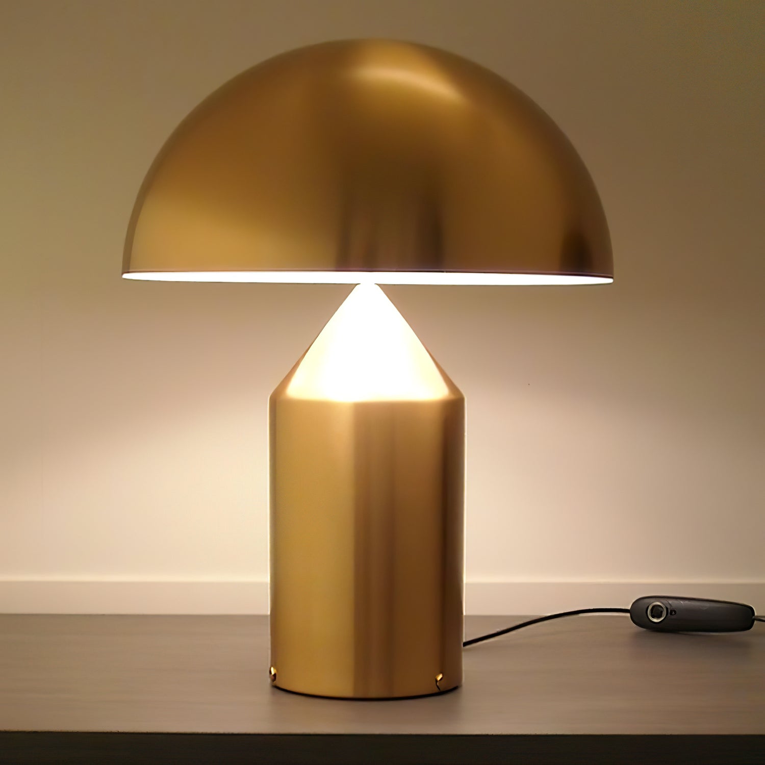 Geometric Table Lamp 13.8 in Metal Modern Bedroom Living Room Ambient Light Sculptural Design | Thomler