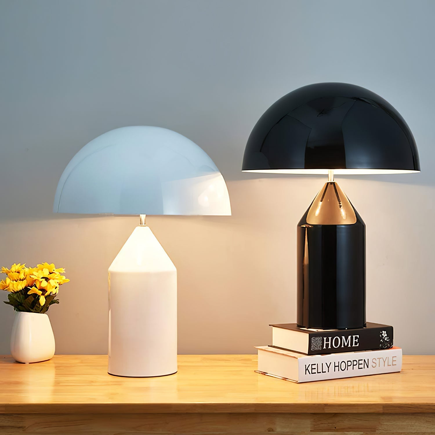 Geometric Table Lamp 13.8 in Metal Modern Bedroom Living Room Ambient Light Sculptural Design | Thomler