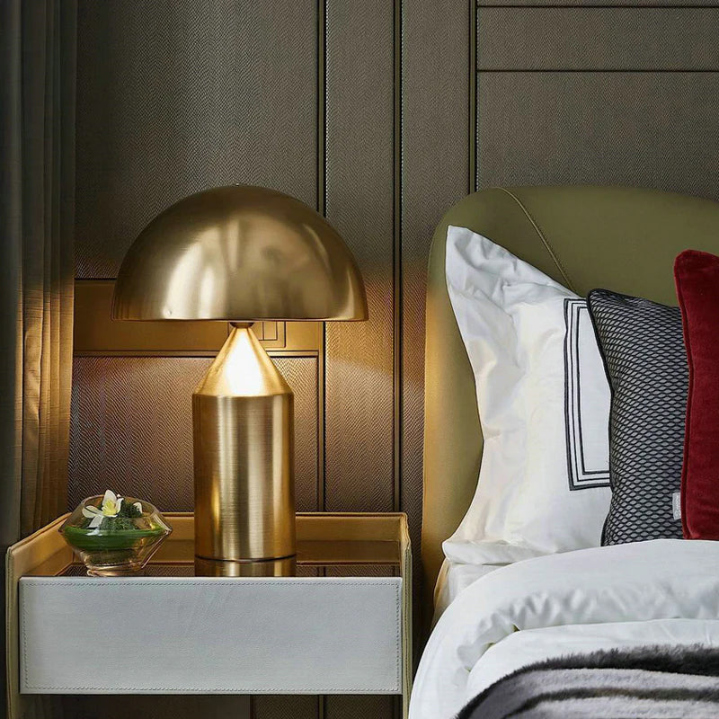 Geometric Table Lamp 13.8 in Metal Modern Bedroom Living Room Ambient Light Sculptural Design | Thomler