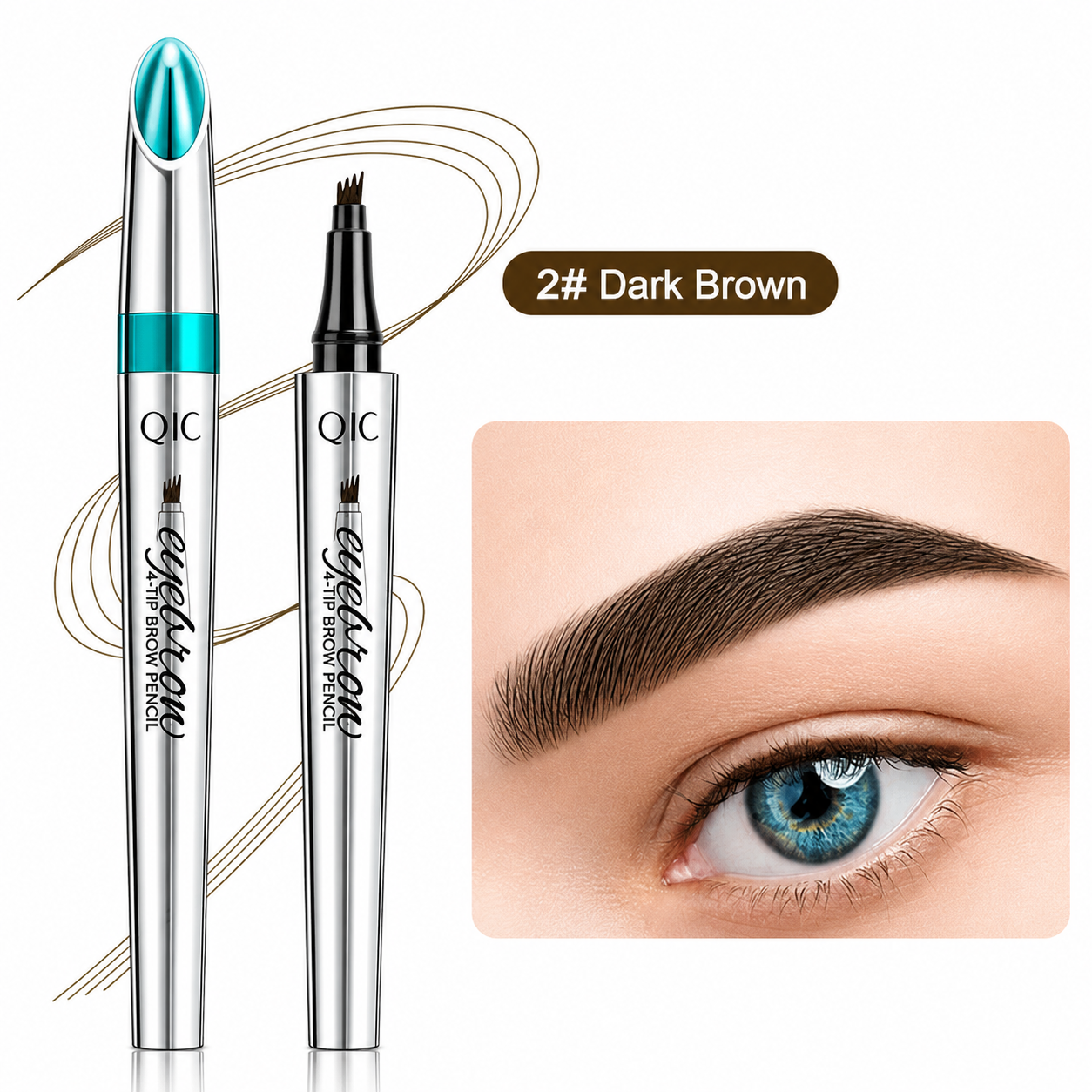 Four-Tip Eyebrow Pen Hair-Like Strokes Smudge-Proof Long-Wear Natural Brow Definer Tool for Sparse Thin Patchy Brows Women Daily Makeup | Thomler